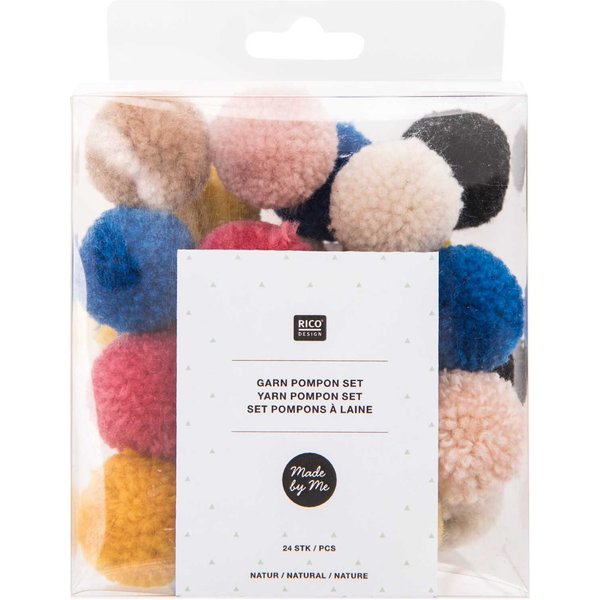 Rico Design Garn Pompons 24 StüCk Natur Mix-image