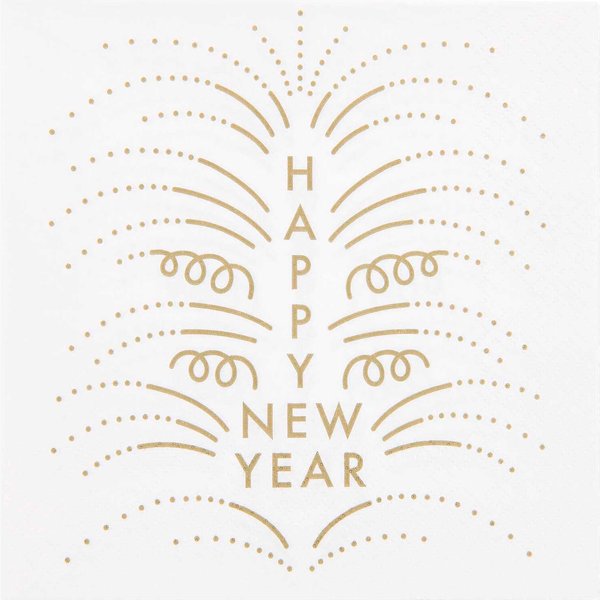 Servietten Happy New Year Weiß 33X33Cm 20 StüCk-image