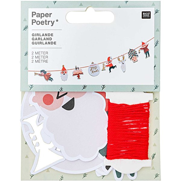 Rico Design Paper Poetry Girlande Jolly Christmas Classic 2M-image