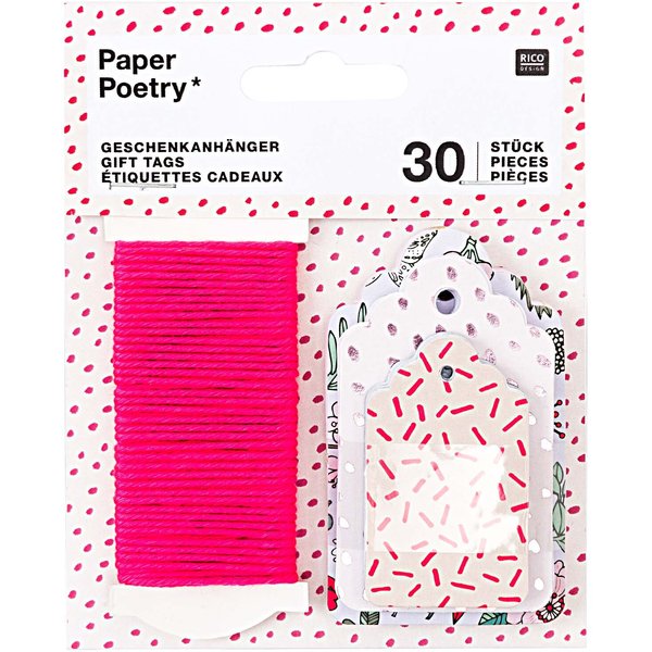 Rico Design Paper Poetry GeschenkanhäNger Hygge Flowers 30 StüCk-image