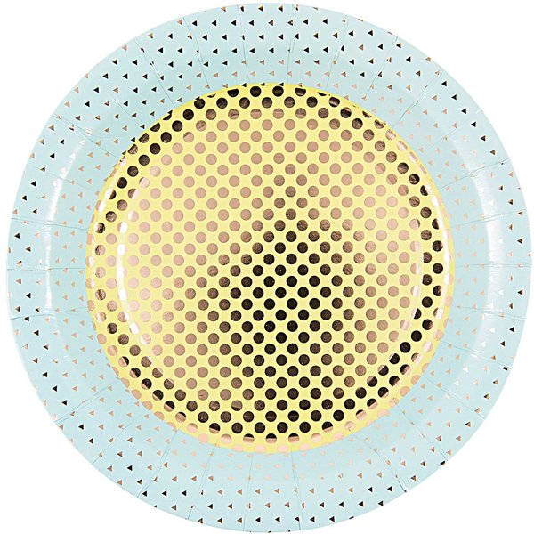 Pappteller Konfetti Blau 12 StüCk-image