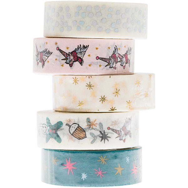 Rico Design Paper Poetry Tape Set Magical Christmas 1,5Cm 10M 5 StüCk-image