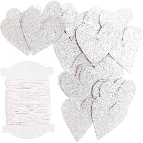 Paper Poetry PapieranhäNger Herzen 3X3,5Cm Glitter Weiß 24 StüCk-image