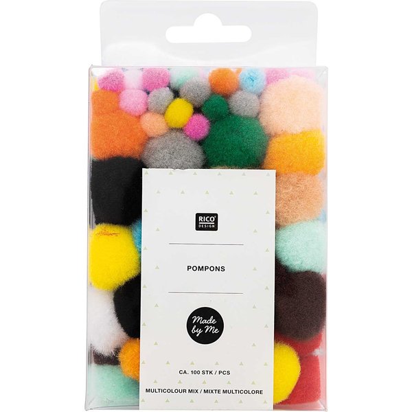 Rico Design Pompons 8Mm 20Mm Ca. 100 StüCk Bunter Mix-image