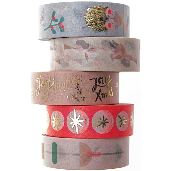 Rico Design Paper Poetry Tape Set Jolly Christmas Pastell 1,5Cm 10M-image