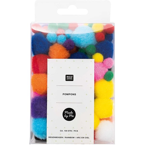Rico Design Pompons 8Mm 20Mm Ca. 100 StüCk Regenbogen-image