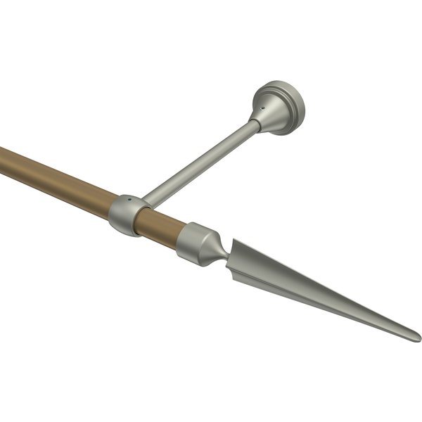 Vorhangstange Gold matt / Chrom matt, Metall 16 mm Ø Primus Lorenzo