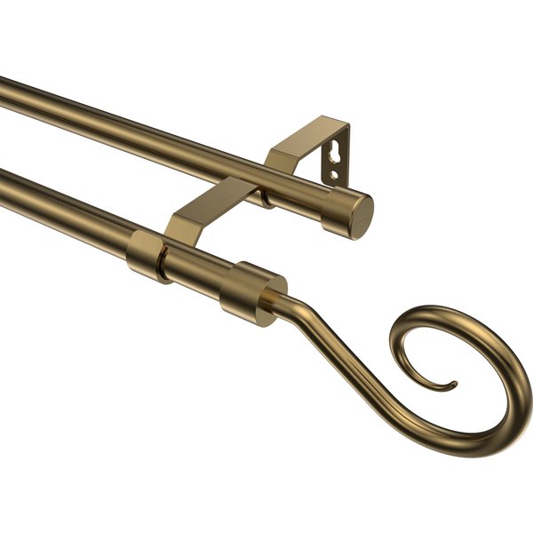 Vorhangstange Messing Antik, Metall 16 mm Ø Olymp Allegra, 2-läufig