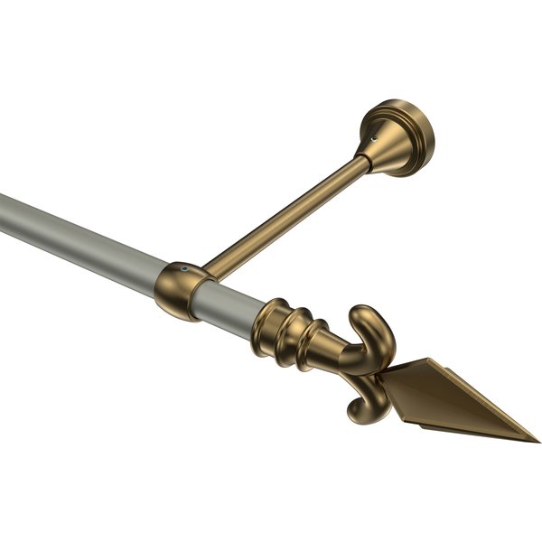 Gardinenstange Chrom matt / Messing Antik, Metall 16 mm Ø Primus Matteo