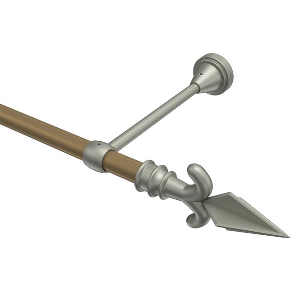 Gardinenstange Gold matt / Chrom matt, Metall 16 mm Ø Primus Matteo