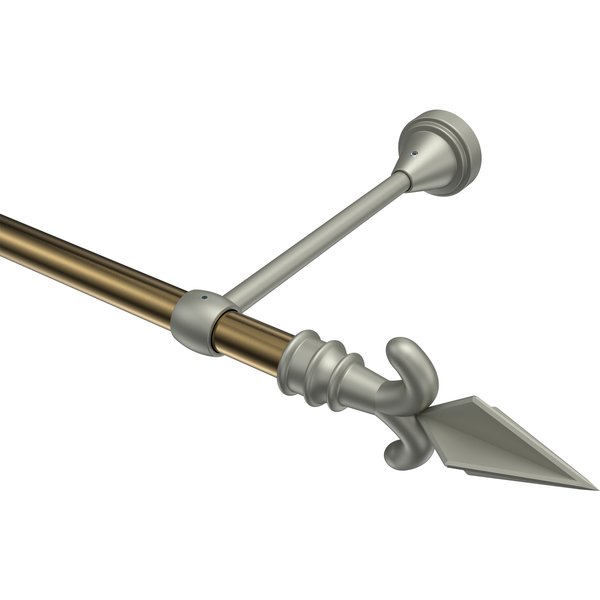Gardinenstange Messing Antik / Chrom matt, Metall 16 mm Ø Primus Matteo