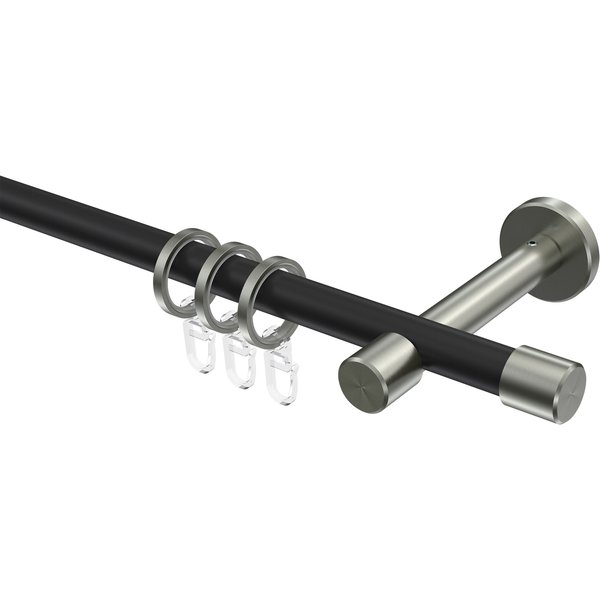 Gardinenstangen Metall in Schwarz/Edelstahl-Optik 16 mm Ø Sinux Casa