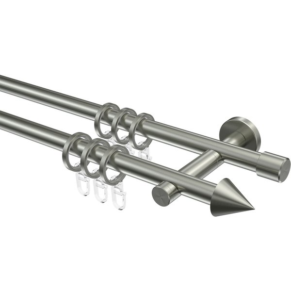 Gardinenstange Edelstahl V2A doppelläufig 16 mm Ø Enorma Scarano