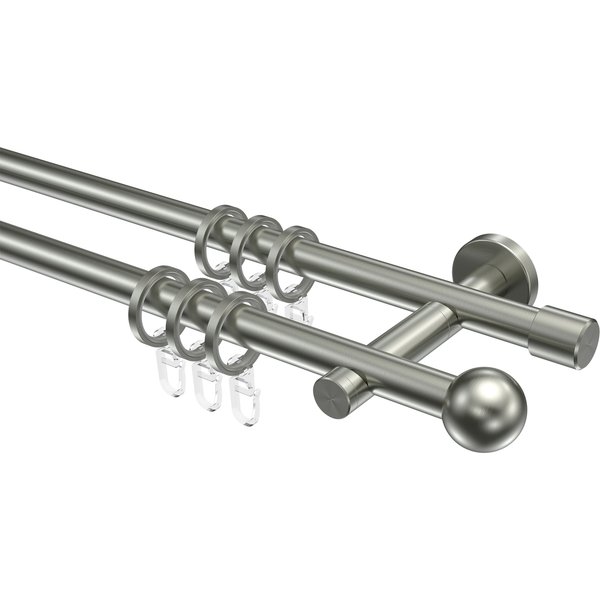 Edelstahl Vorhangstange V2A zweiläufig 16 mm Ø Enorma Puros