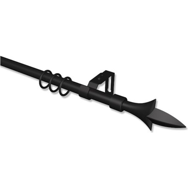 Gardinenstange Metall / Kunststoff 16 mm Ø Schwarz Simpa Lily (Lilie)