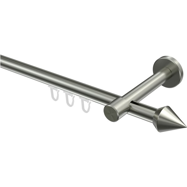 Innenlauf Gardinenstangen Edelstahl-Optik 16 mm Ø Sinux Castello (Doppelkegel)