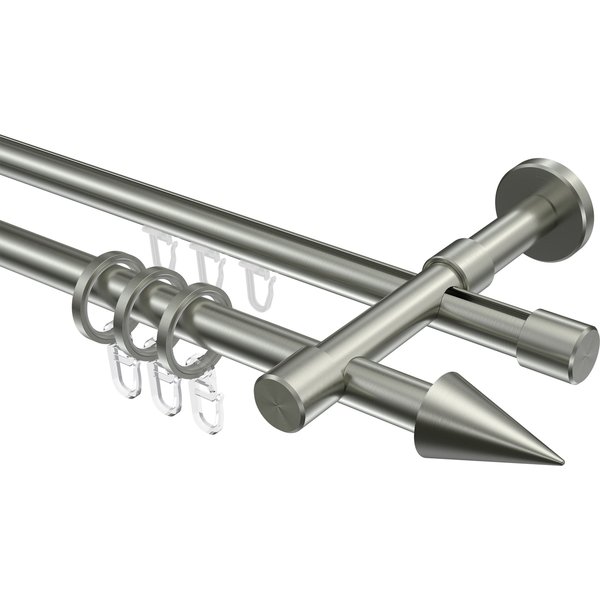 Rundrohr-Innenlauf Gardinenstange Edelstahl Optik 16 mm Ø Sinux Scarano (Kegel)