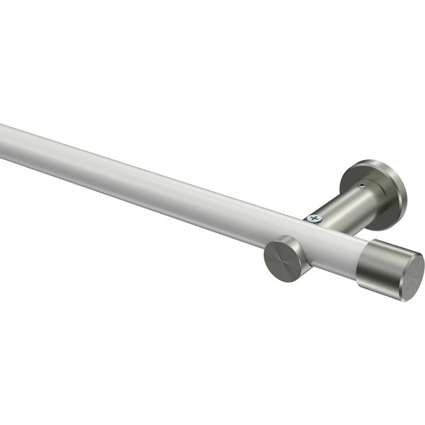 Vorhangstange Weiß / Edelstahl-Optik, Metall 20 mm Ø Platon Santo