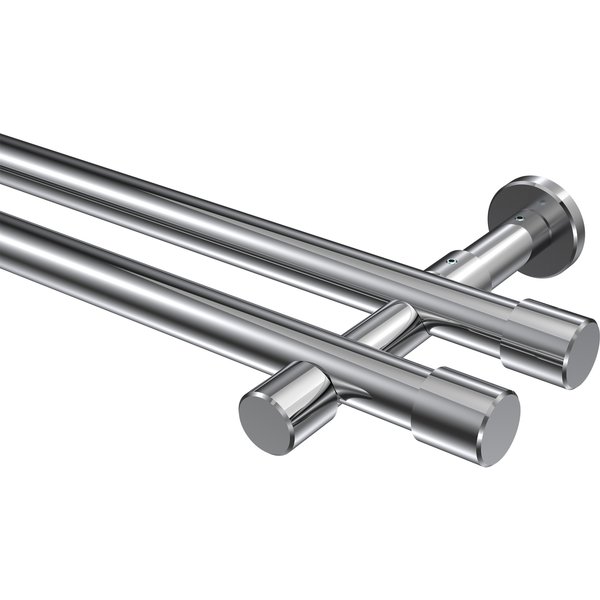 Gardinenstangen Chrom, Metall 20 mm Ø Prestige Santo, 2-läufig