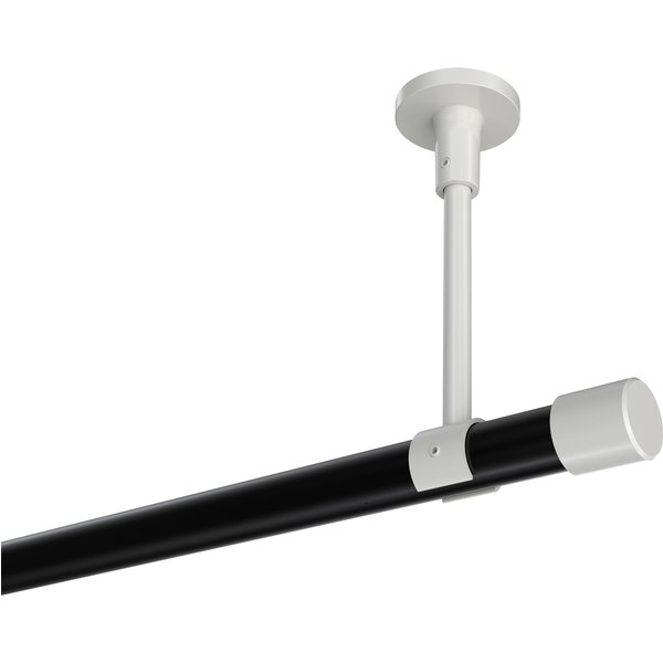 Gardinenstange (Deckenbefestigung) Schwarz / Weiß, Metall 20 mm Ø Sonette Santo