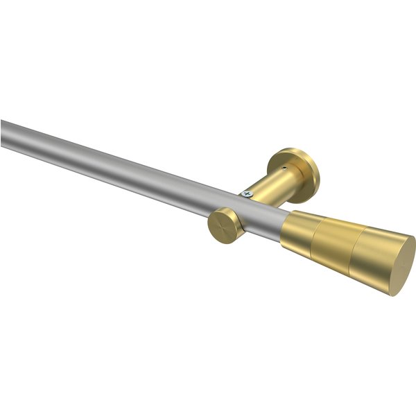 Gardinenstange Silbergrau / Messing-Optik, Metall 20 mm Ø Platon Tanara
