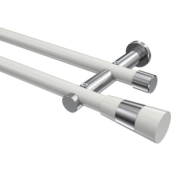 Stilgarnitur Weiß / Chrom, Metall 20 mm Ø Platon Tanara, zweiläufig