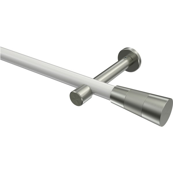 Vorhangstangen Weiß / Edelstahl-Optik, Metall 20 mm Ø Prestige Tanara
