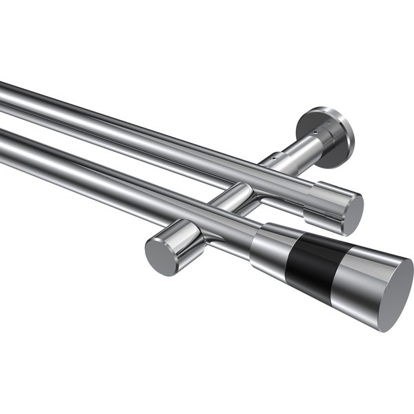 Vorhangstangen Chrom, Metall 20 mm Ø Prestige Tanara, zweiläufig