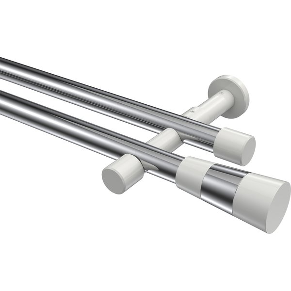 Stilgarnituren Chrom / Weiß, Metall 20 mm Ø Prestige Tanara, doppelläufig