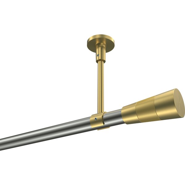 Vorhangstange (Deckenanbringung) Edelstahl-Optik / Messing-Optik, Metall 20 mm Ø Sonette Tanara