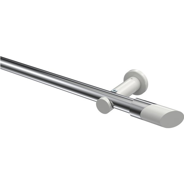 Gardinenstange Chrom / Weiß, Metall 20 mm Ø Platon Verano