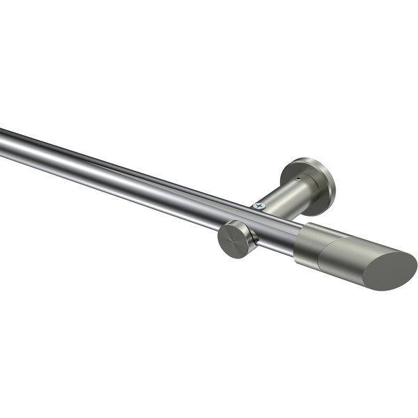 Vorhangstange Chrom / Edelstahl-Optik, Metall 20 mm Ø Platon Verano