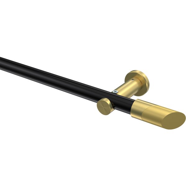 Gardinenstange Schwarz / Messing-Optik, Metall 20 mm Ø Platon Verano