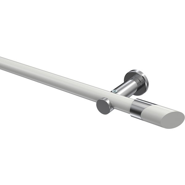 Gardinenstange Weiß / Chrom, Metall 20 mm Ø Platon Verano