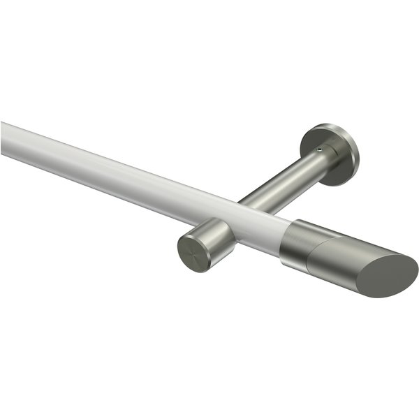 Gardinenstange Weiß / Edelstahl-Optik, Metall 20 mm Ø Prestige Verano