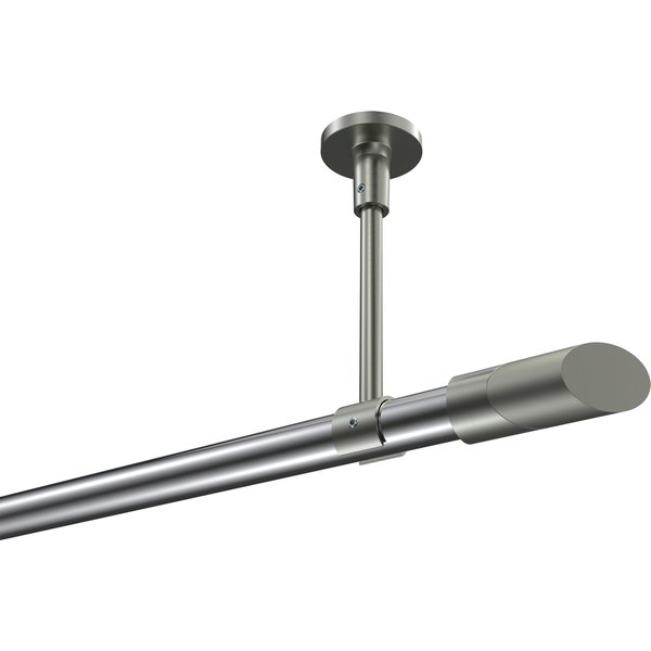 Gardinenstange (Deckenbefestigung) Chrom / Edelstahl-Optik, Metall 20 mm Ø Sonette Verano
