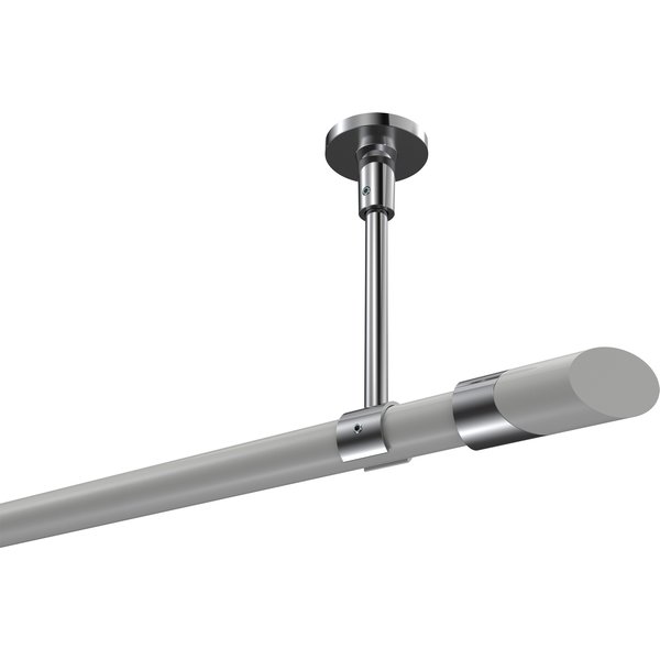 Vorhangstange (Deckenmontage) Weiß / Chrom, Metall 20 mm Ø Sonette Verano