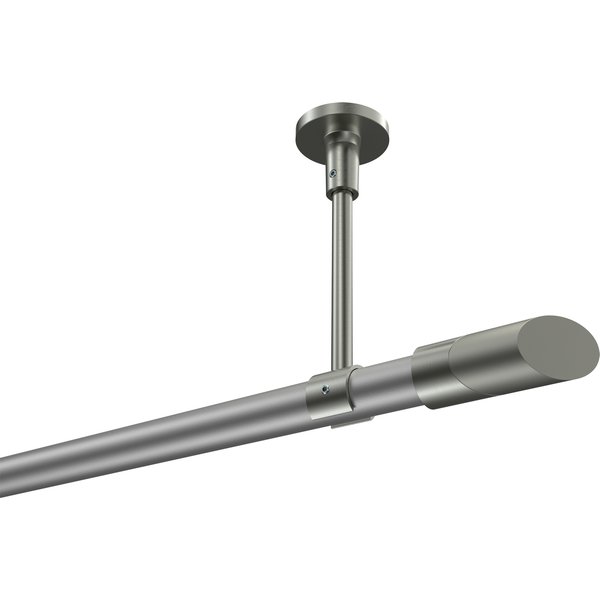 Gardinenstange (Deckenbefestigung) Silbergrau / Edelstahl-Optik, Metall 20 mm Ø Sonette Verano