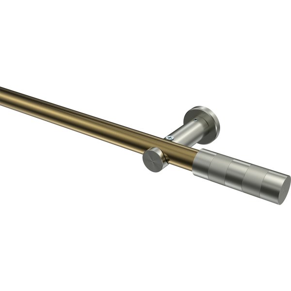 Vorhangstange Messing Antik / Edelstahl-Optik, Metall 20 mm Ø Platon Mavell