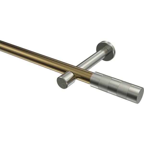 Vorhangstange Messing Antik / Edelstahl-Optik, Metall 20 mm Ø Prestige Mavell