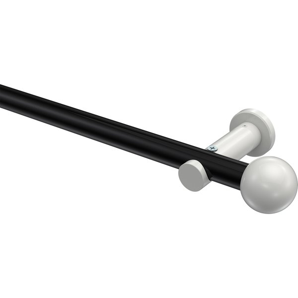 Gardinenstangen Schwarz / Weiß, Metall 20 mm Ø Platon Luino