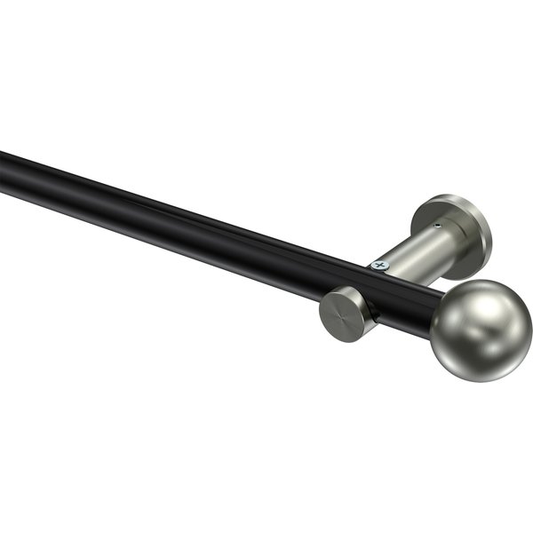 Vorhangstange Schwarz / Edelstahl-Optik, Metall 20 mm Ø Platon Luino