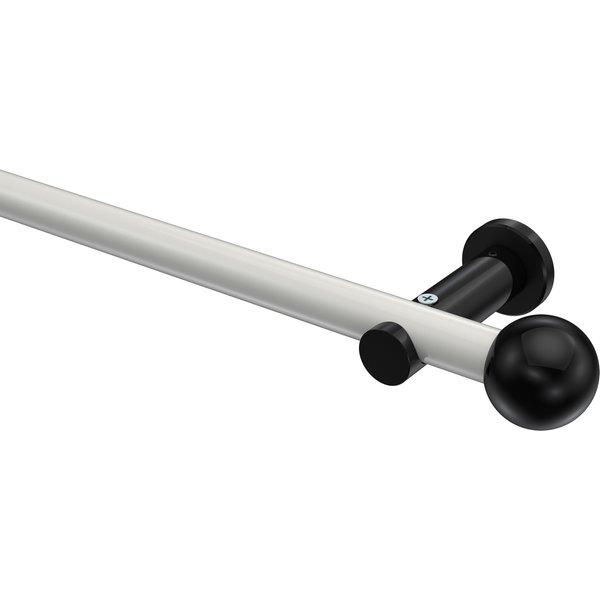 Vorhangstangen Weiß / Schwarz, Metall 20 mm Ø Platon Luino