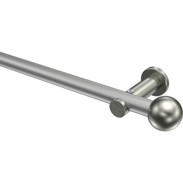 Gardinenstange Silbergrau / Edelstahl-Optik, Metall 20 mm Ø Platon Luino