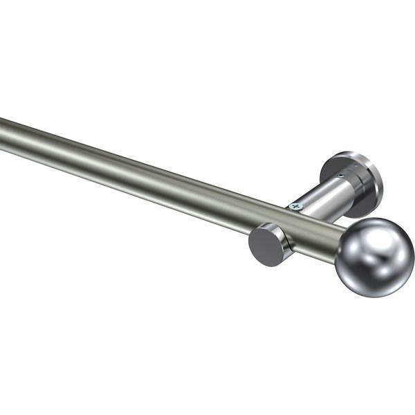 Gardinenstange Edelstahl-Optik / Chrom, Metall 20 mm Ø Platon Luino