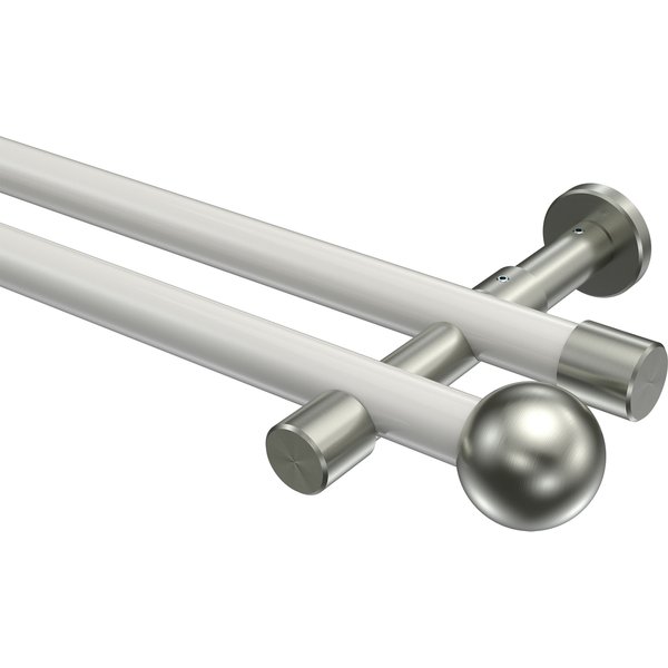 Stilgarnituren Weiß / Edelstahl-Optik, Metall 20 mm Ø Prestige Luino, doppelläufig
