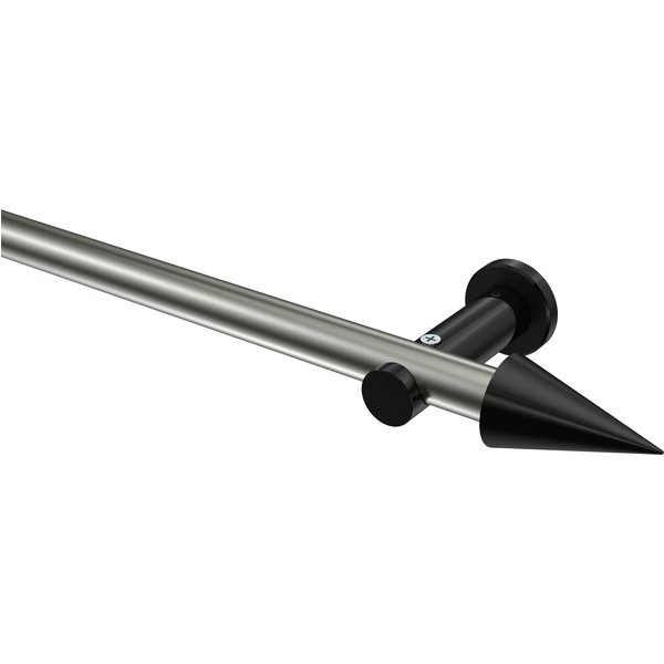 Vorhangstangen Edelstahl-Optik / Schwarz, Metall 20 mm Ø Platon Savio