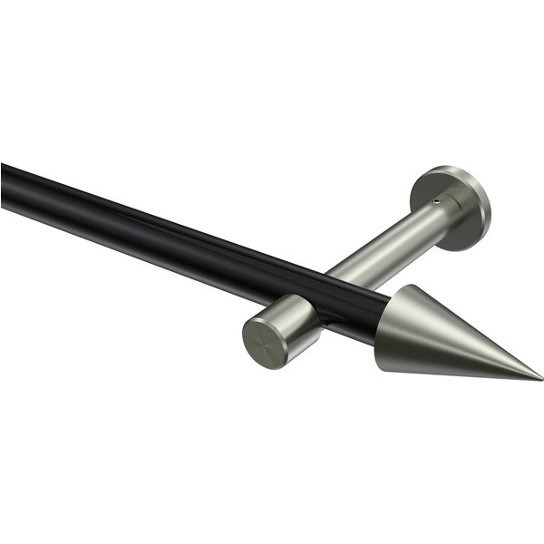 Stilgarnitur Schwarz / Edelstahl-Optik, Metall 20 mm Ø Prestige Savio