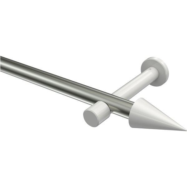 Vorhangstangen Edelstahl-Optik / Weiß, Metall 20 mm Ø Prestige Savio