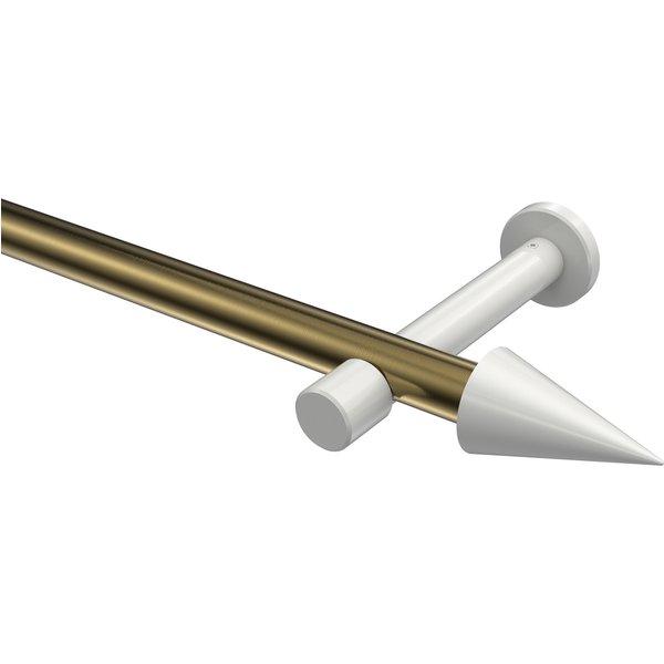 Vorhangstange Messing Antik / Weiß, Metall 20 mm Ø Prestige Savio